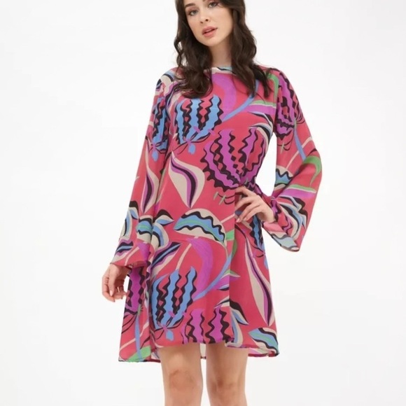 NEW Oliphant Small Mini Shift Dress in Fergana Rhubarb ~ Party Colorful - Picture 1 of 8